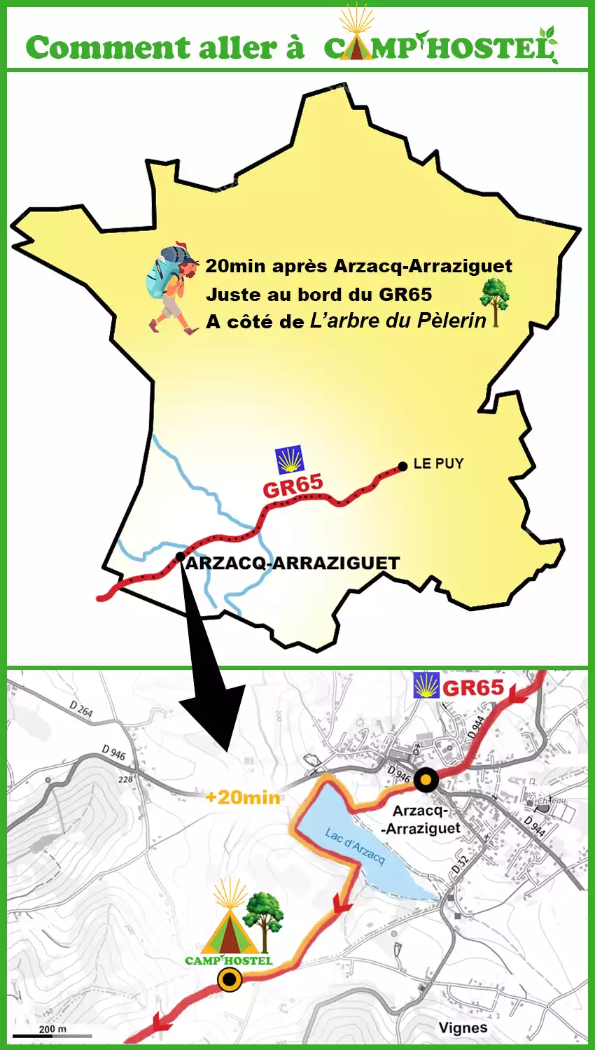 Carte France de localisation Camp'Hostel